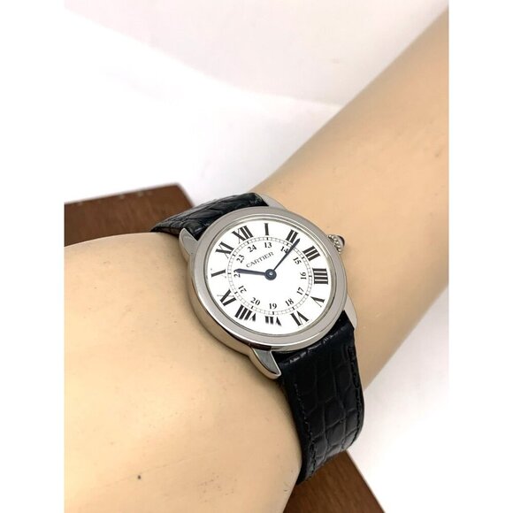 Cartier Ronde Solo W6700155 Women\'s Watch Swiss Quartz Silver Dial Leather 29mm main image 12